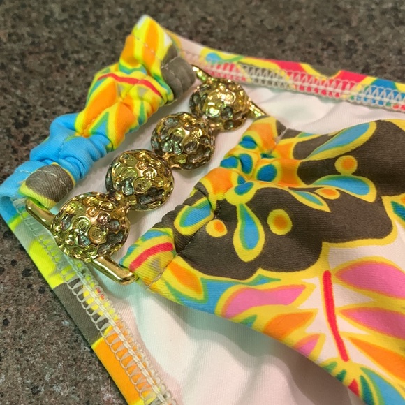 Trina Turk bikini bottom with gold hardware - Picture 2 of 9